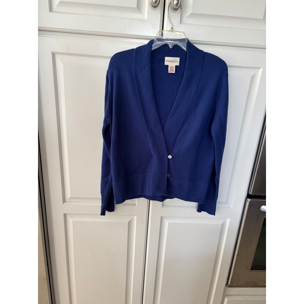 Monterey‎ Bay Royal Blue Wool Blend Shawl Collar Cardigan Sweater Womens Medium